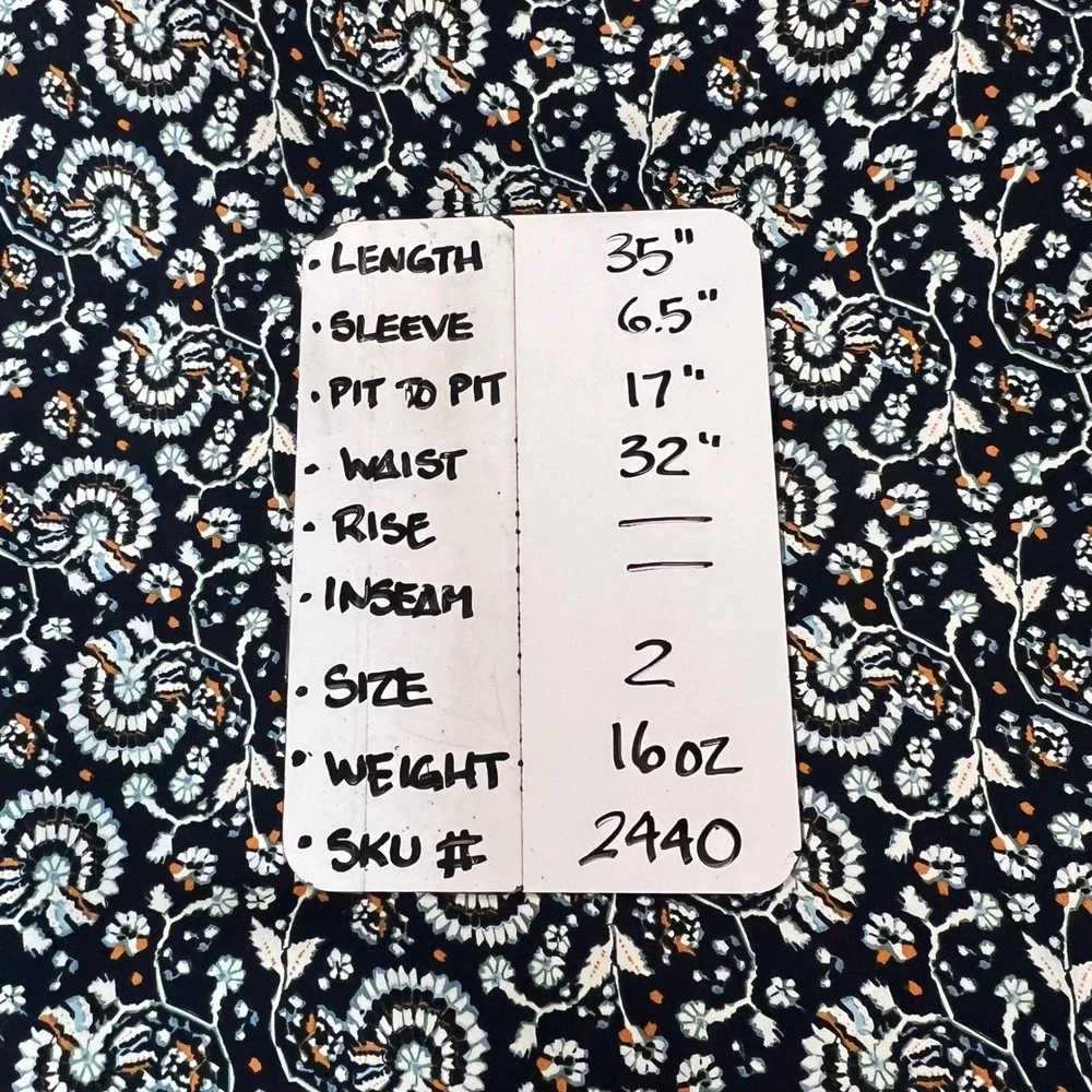 J.Crew Re-Imagined Navy Blue Floral Paisley Tie‎ Waist Shift Dress Size 2